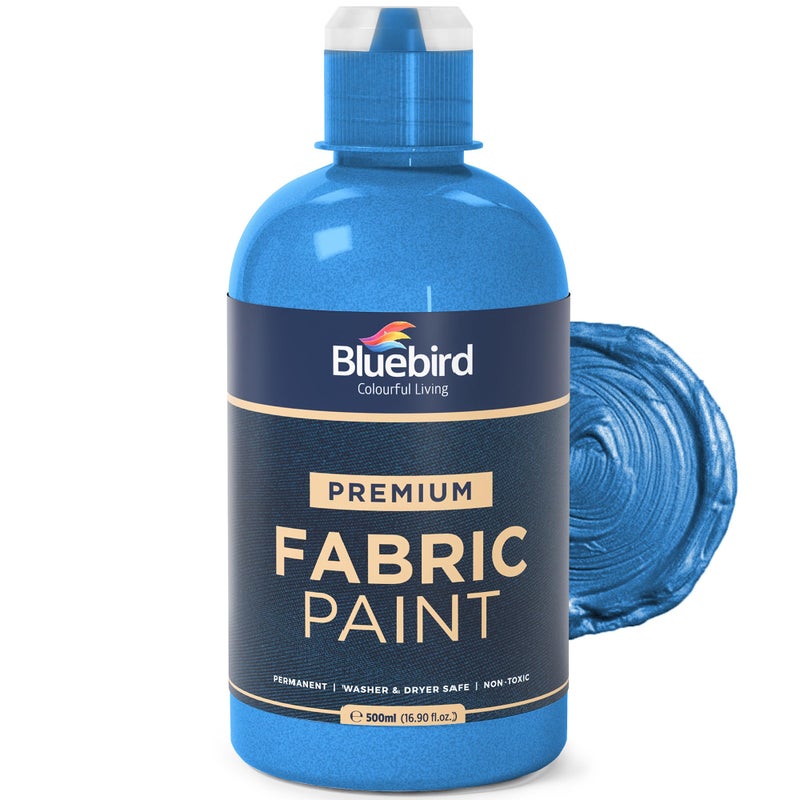 BLUEBIRD Fabric Paint, Midnight Blue, 16.9 Fl Oz, Permanent Fabric Paints for Clothes, Furniture Upholstery - Image 1